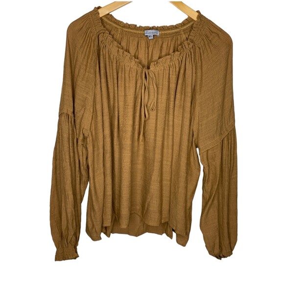 Wishlist drawstring scoop neck blouse relaxed fit size M/L - Picture 2 of 12